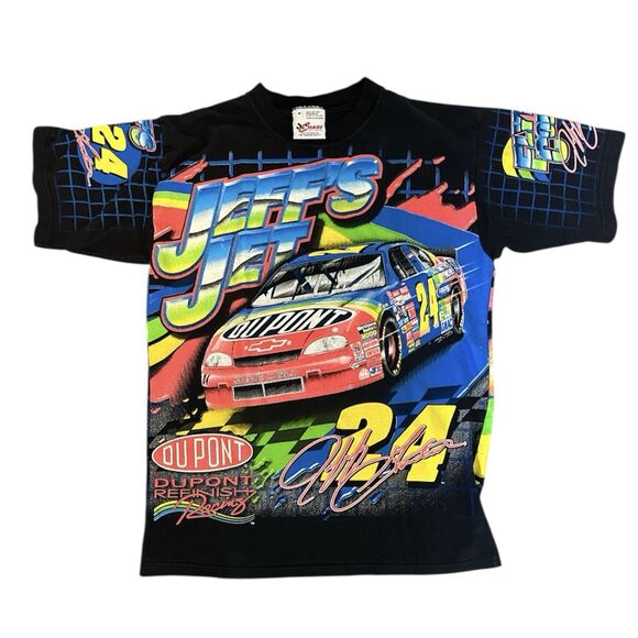 Vintage Chase Authentics Jeff Gordon Shirt Men’s M Nascar Jet All Over Print 90s
